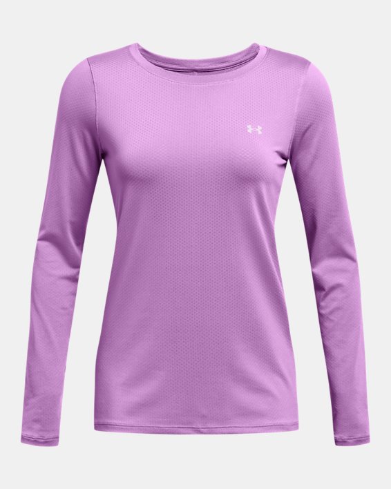 Women's HeatGear® Armour Long Sleeve in Purple image number 3